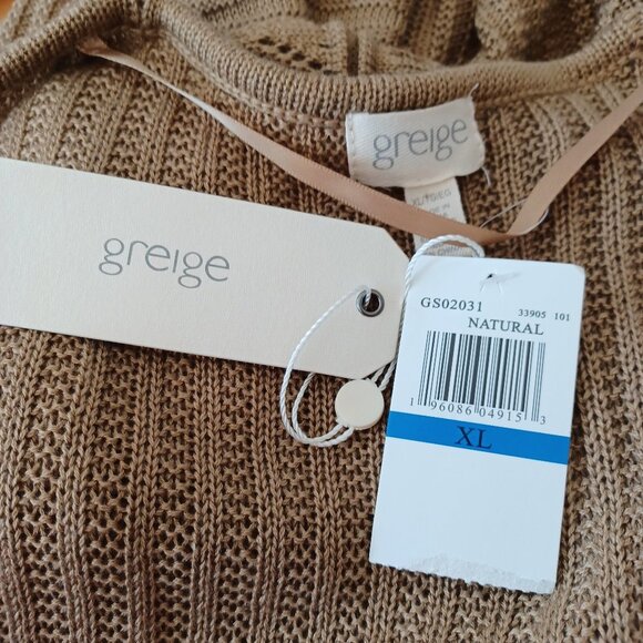 Greige Cardigan Sweater Open Front Long Line NEW Womens XL - Picture 10 of 13